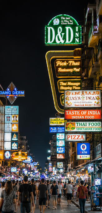A Bustling City Street At Night (1)